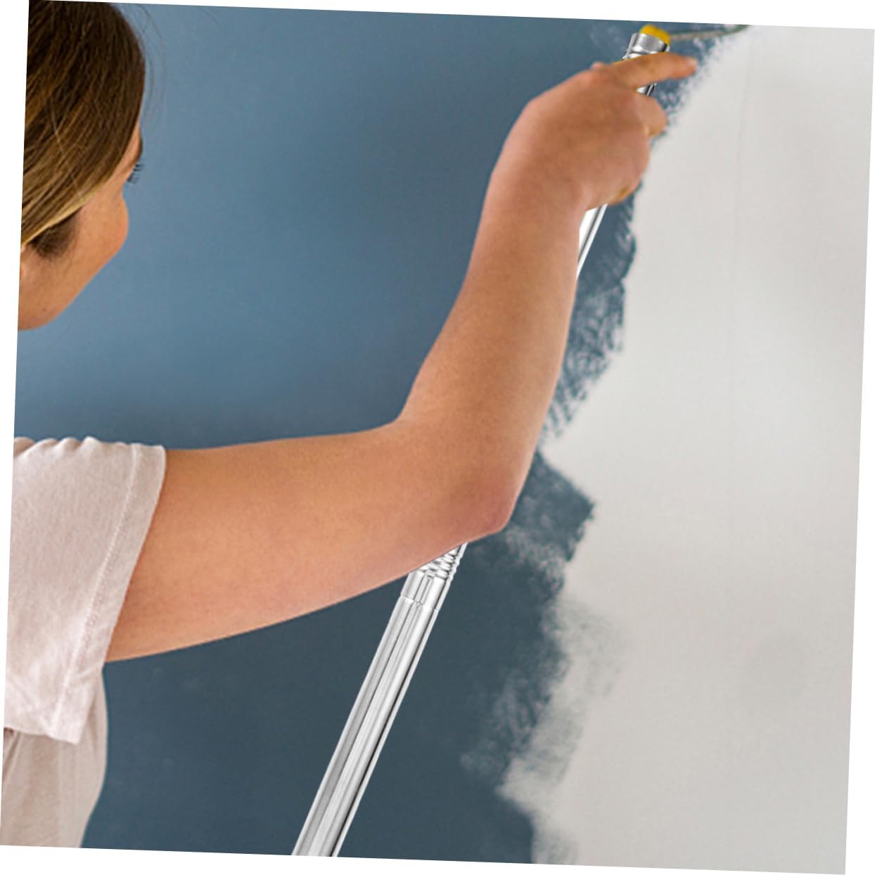 LIFKOME 1.7m Telescopic Paint Roller Extension Pole Removable Stainless Steel Adjustable Rod for Painting Walls and Ceilings Compatible Paint Roller Brushes