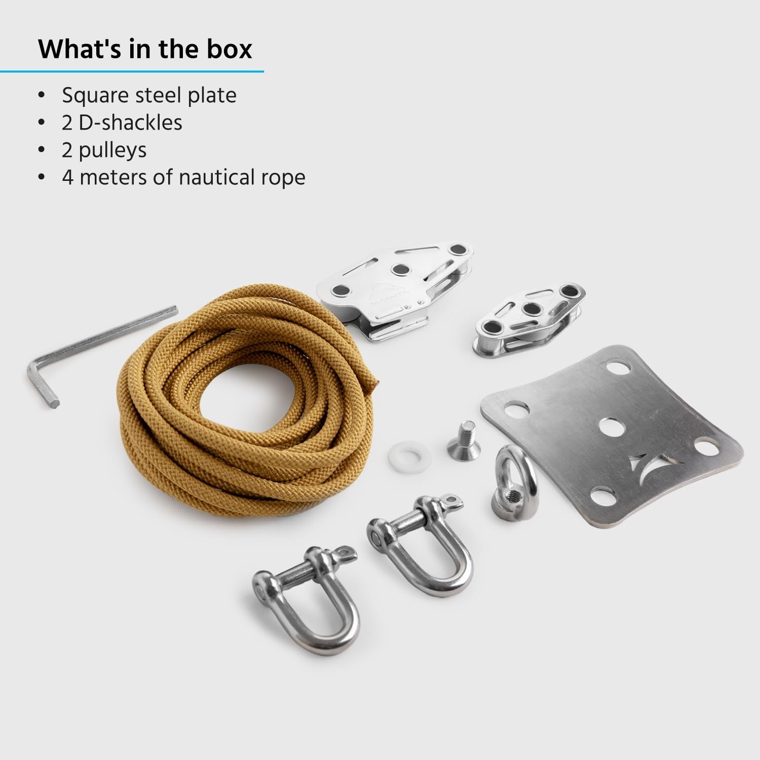 Ancoraggio a parete per vele ombreggianti (Acciaio Inox, Beige 1 Kit Parete)