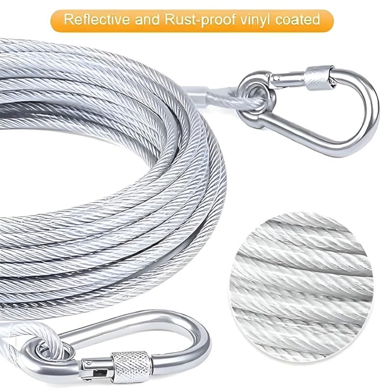 Image of Heavy Duty Clothes Drying Rope 10 Meter with Dual Lock Hooks | Stainless Steel Clothesline Wire | Rust Resistant Steel Drying Cable for Balcony, Home, Travel, Camping & Outdoor Laundry Use