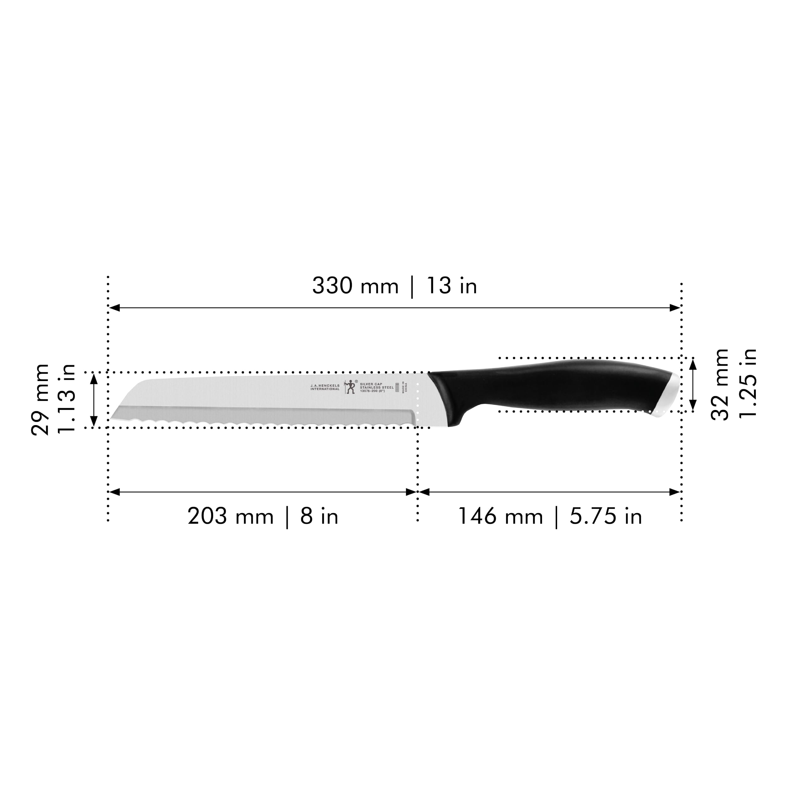 Amazon.com | Henckels Silvercap 8-inch Bread Knife: Serving Utensils