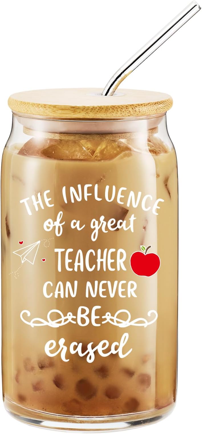 KFK Teacher Appreciation Gifts,Teacher Gifts for Women,Thank You Teacher Gifts,Teacher Gift Ideas,Birthday Gifts,Christmas Gifts for Teachers, Teacher Retirement Gifts,16 Oz Can Glass