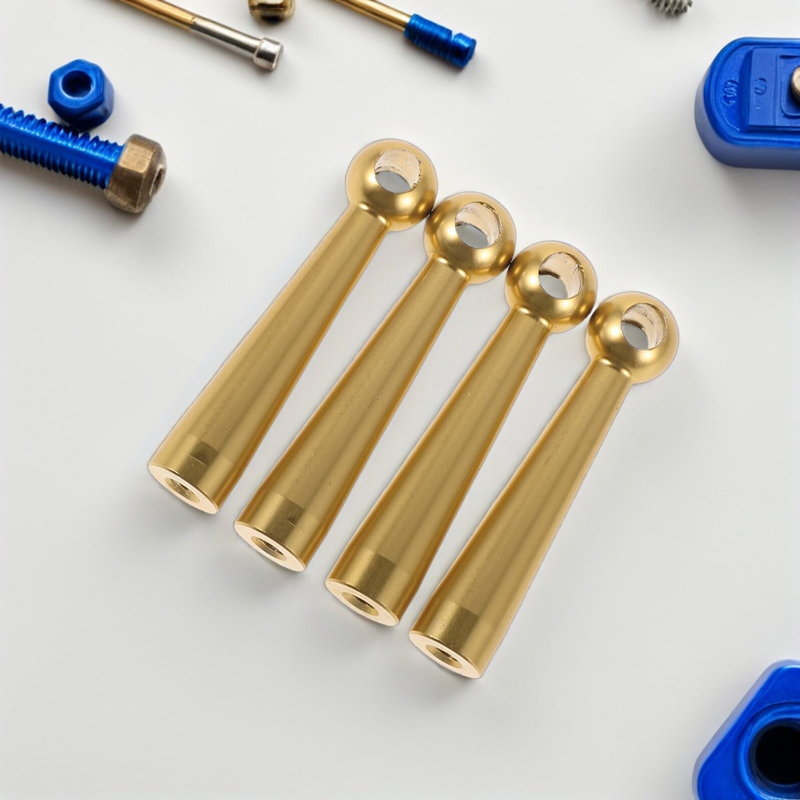 Accessori per Mobili in Metallo Oro 4 Pezzi, Connettori per Ringhiera per Scaffali e Carrelli da Servizio, Compatibilità Versatile e Durata Garantita, Foro 7/32"