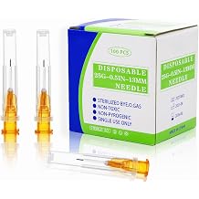 25 Gauge 1/2 Inch Needle Lab Dispensing Accessories for Scientific and Industrial, Individually Wrapped, 100 Pack