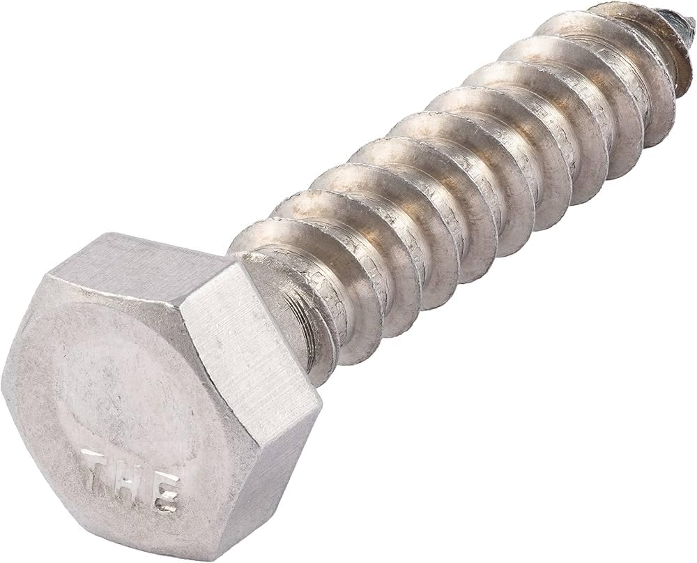 Lag Screws A4 Stainless Steel (316) Size: M10 x 100mm, Quantity 25 Bolts, Heavy Duty Coach Screw for Structural and Wood Application Use DIN 571 by Newport Fasteners
