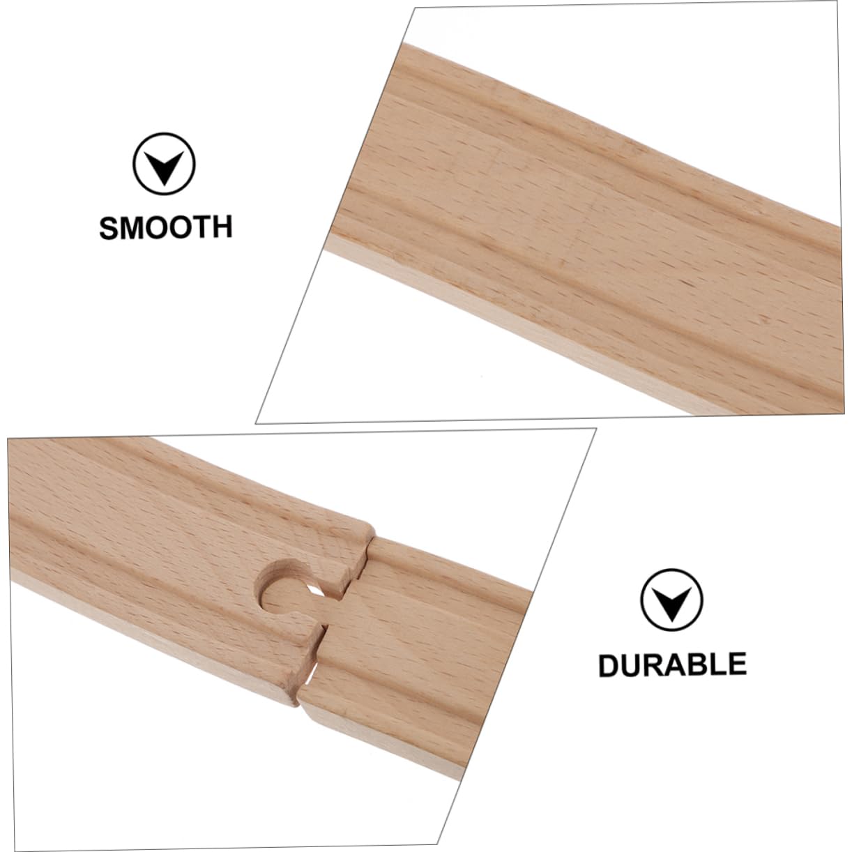 Toddmomy 2pcs Wooden Train Track Expansion Accessories Curved Railway Track for Creative Play Smooth Finish Safe Material
