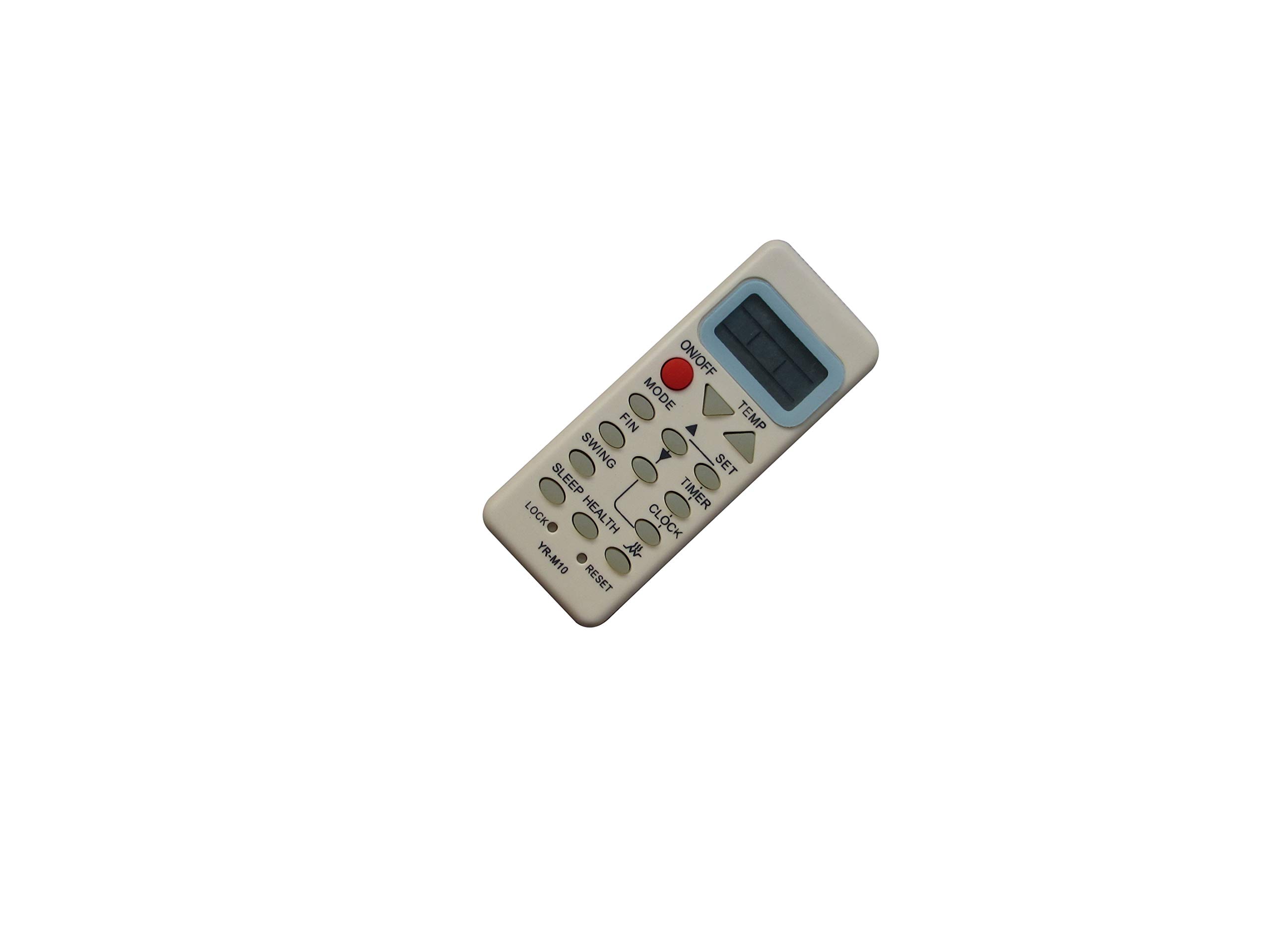 Front view of the Easytry123 remote control showing all buttons and the LCD screen.