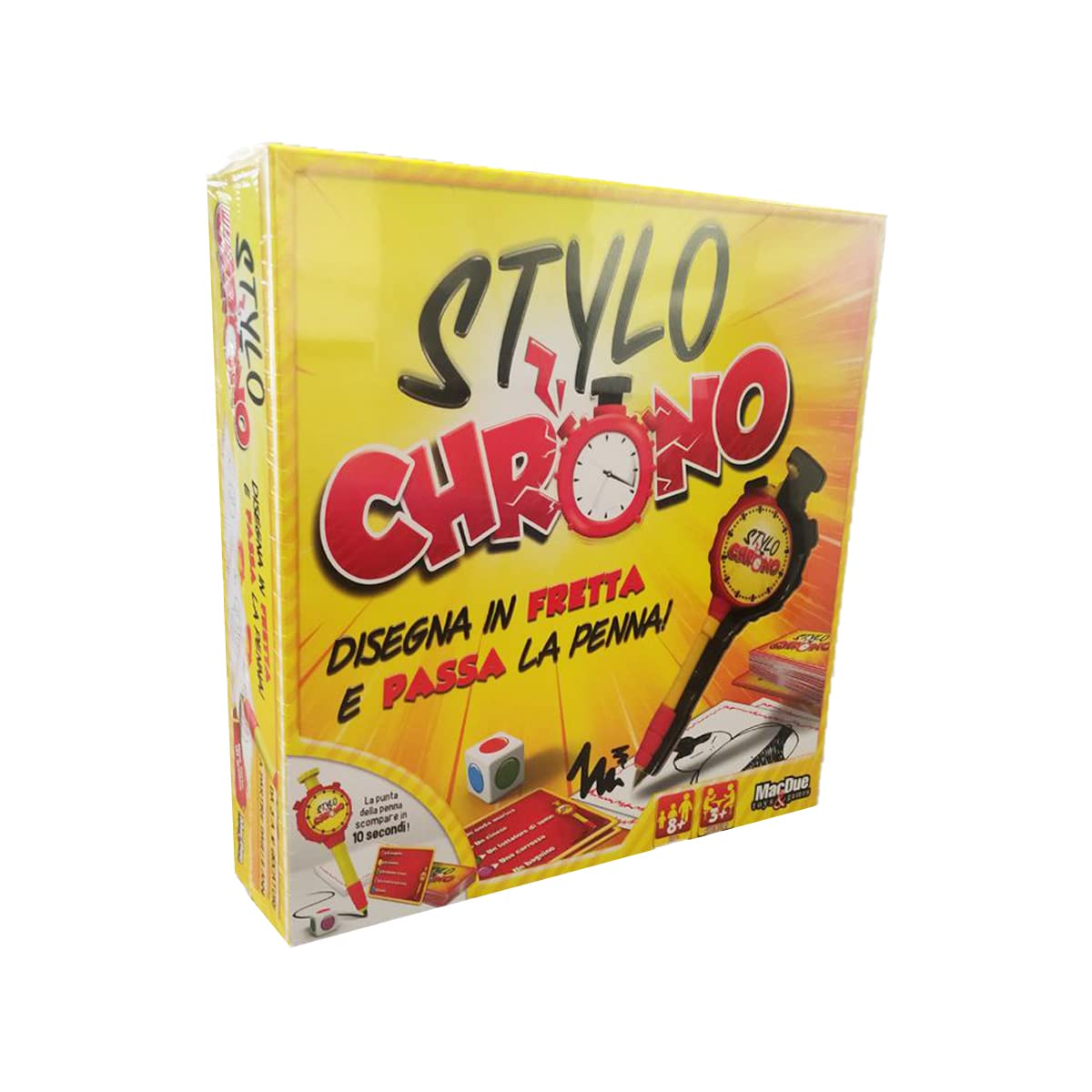 Stylo Krono - Jeu d'ambiance - Jeu Rigolo - A partir de 8 ans- Jeu de société - Jeu de dessin - Dessinez Le Plus Rapidement Et Soigneusement Possible !