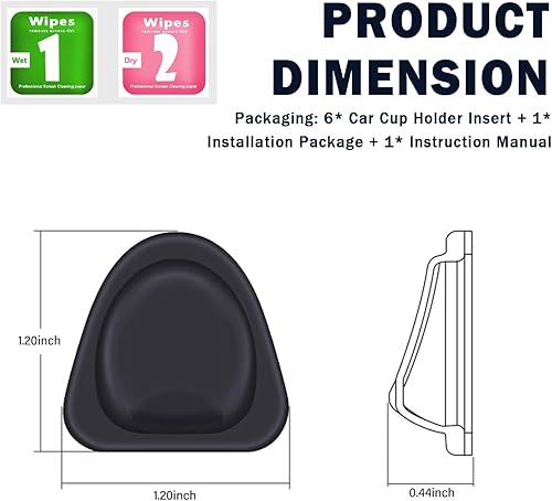 Miniatura 2 de Soporte para tazas de automóvil mejorado 2025, inserto de silicona antideslizante para estabilizar vasos de agua de automóvil, almohadilla