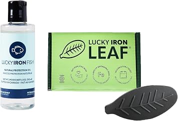 Lucky Iron Leaf R 2-Piece Bundle - Includes -1 Lucky Iron Leaf + 1 Lucky Iron Life Protection Oil. an Iron Supplement Alternative to Reduce Iron Deficiency. 5-Year Supply Included. NO Side Effects.