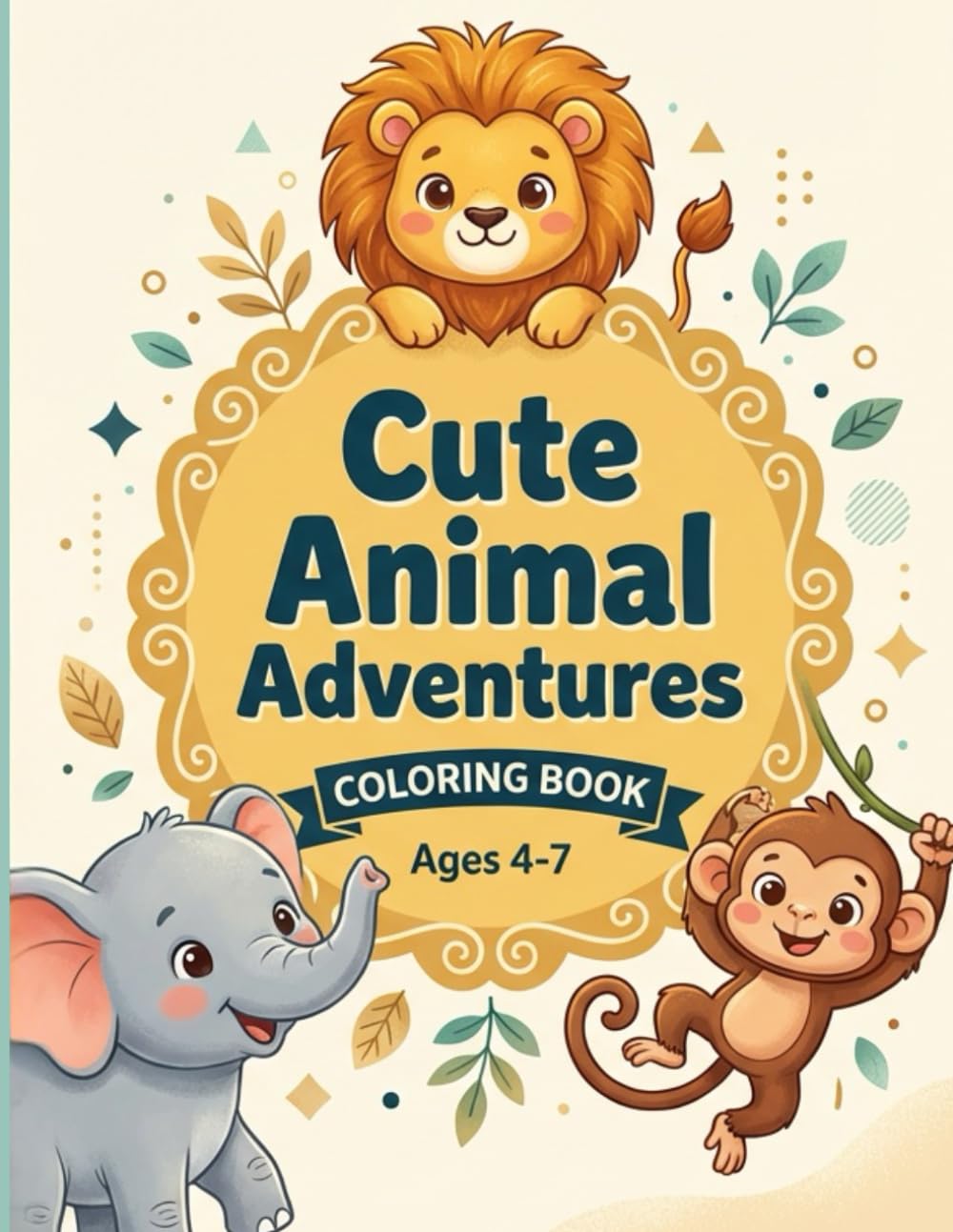 Cute Animal Adventures Coloring Book: Ages 4 - 7