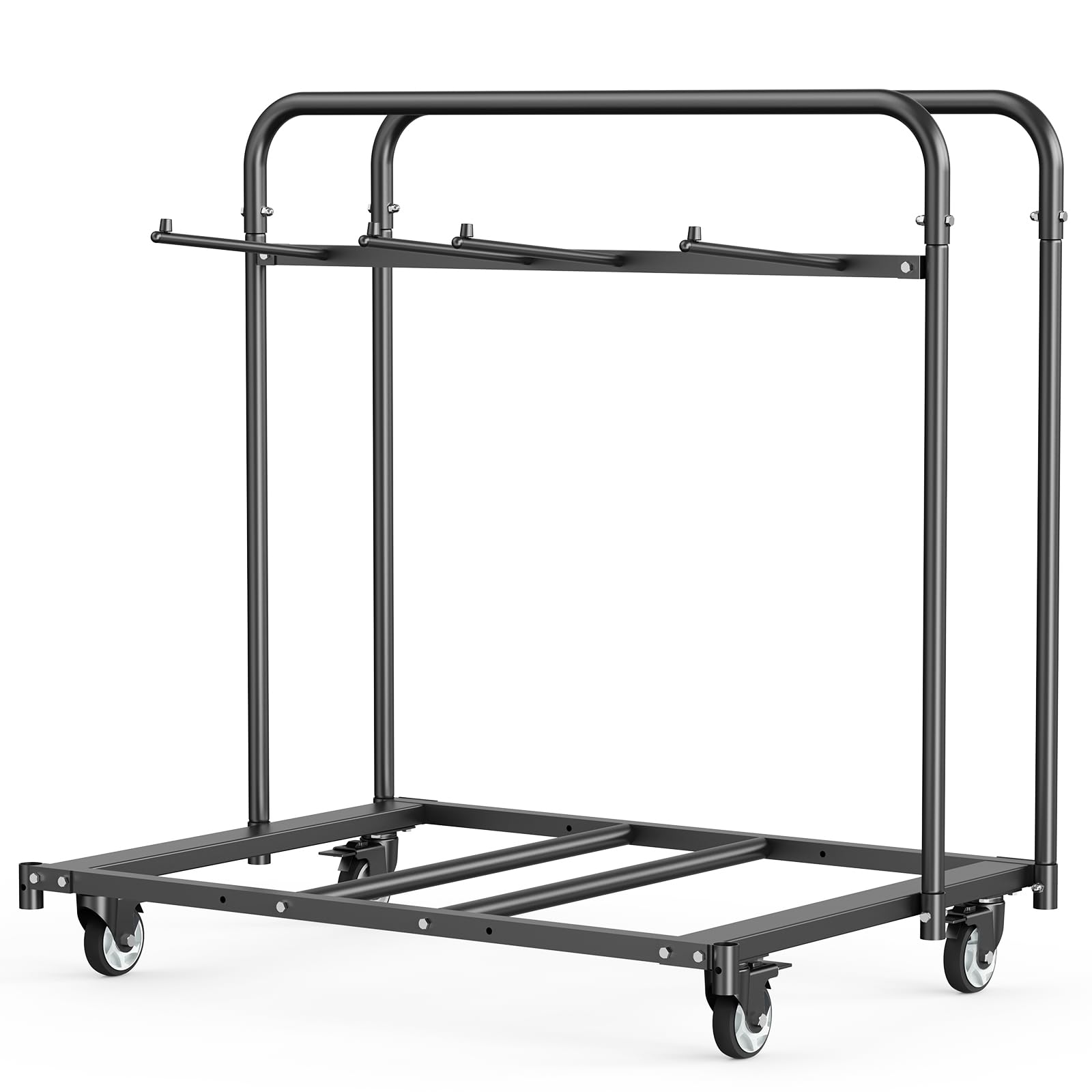 VEVOR Stuhlkarre, Klappstuhlwagen, 180 kg, für 5 Tische + 14 Stühle, Stuhlaufbewahrungswagen mit Stuhlhalter mit Lenkrollen & Feststellrädern, für Partyveranstaltungen, Hotels, Mattschwarz