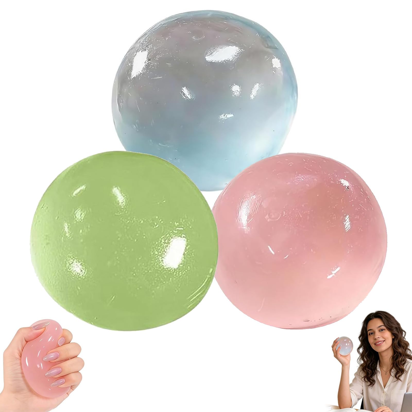 3Pcs Coconut Oil Squishies,2026 New Coconut Oil Stress Ball, Slow Rising Squishies, Easy to Clean, Improving Focus, Or Easing Tension During Study, Work, Or Relaxation