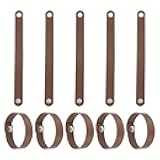 Generic 10 Pcs Plain Leather Bracelets Leather Snap Bracelets Adjustable Blank Wrist Cuffs DIY Craft Wristbands Single Snap for Men Women Jewelry Making (Brown, 9.1