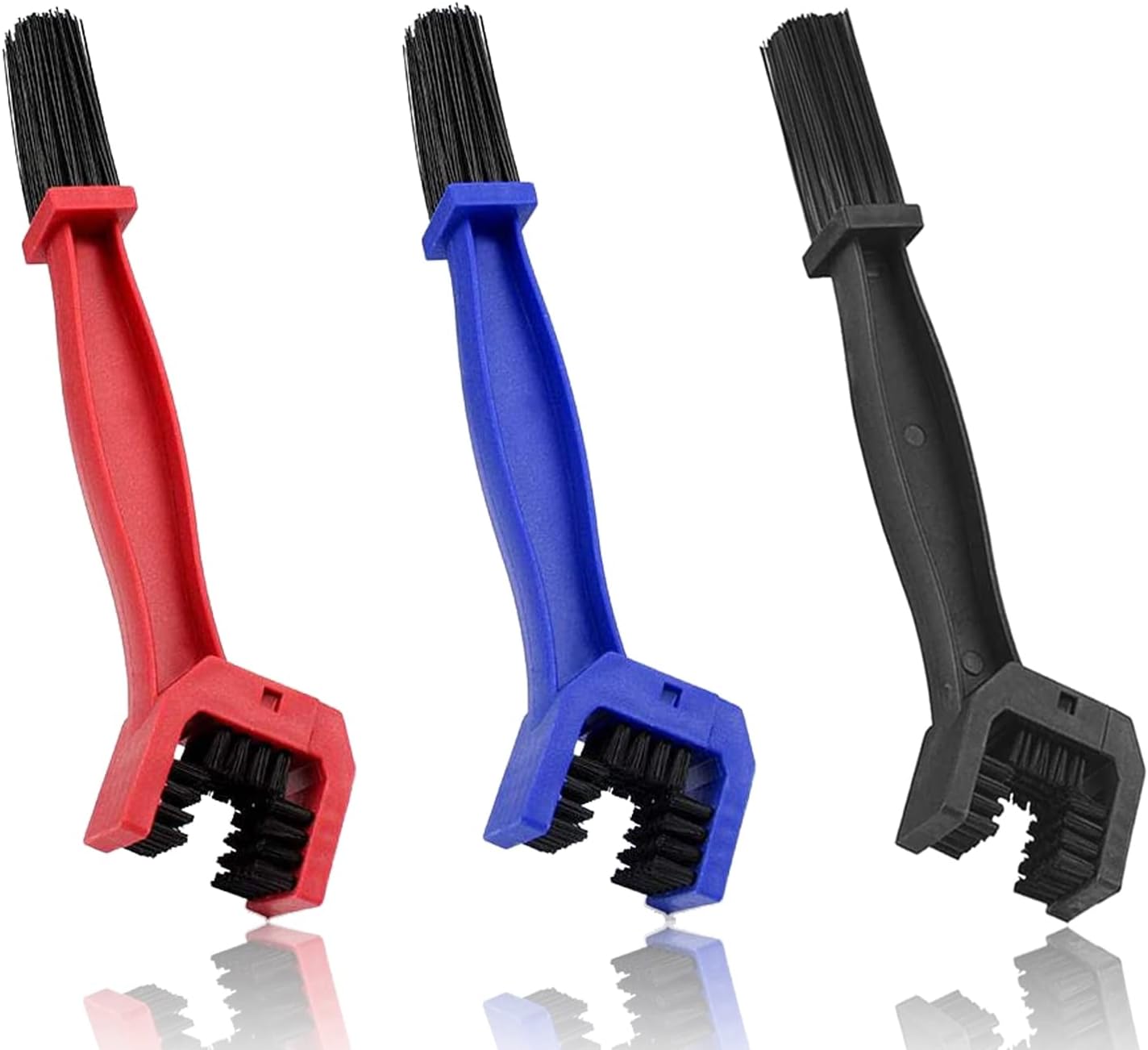 NONSQUARE 3 PCS Bike Chain Cleaner, 3Sided Bristles Bicycle Chain