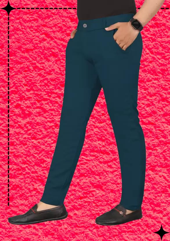 Men’s Slim Fit Casual Chinos Pants Stretch Cotton Trousers with F...