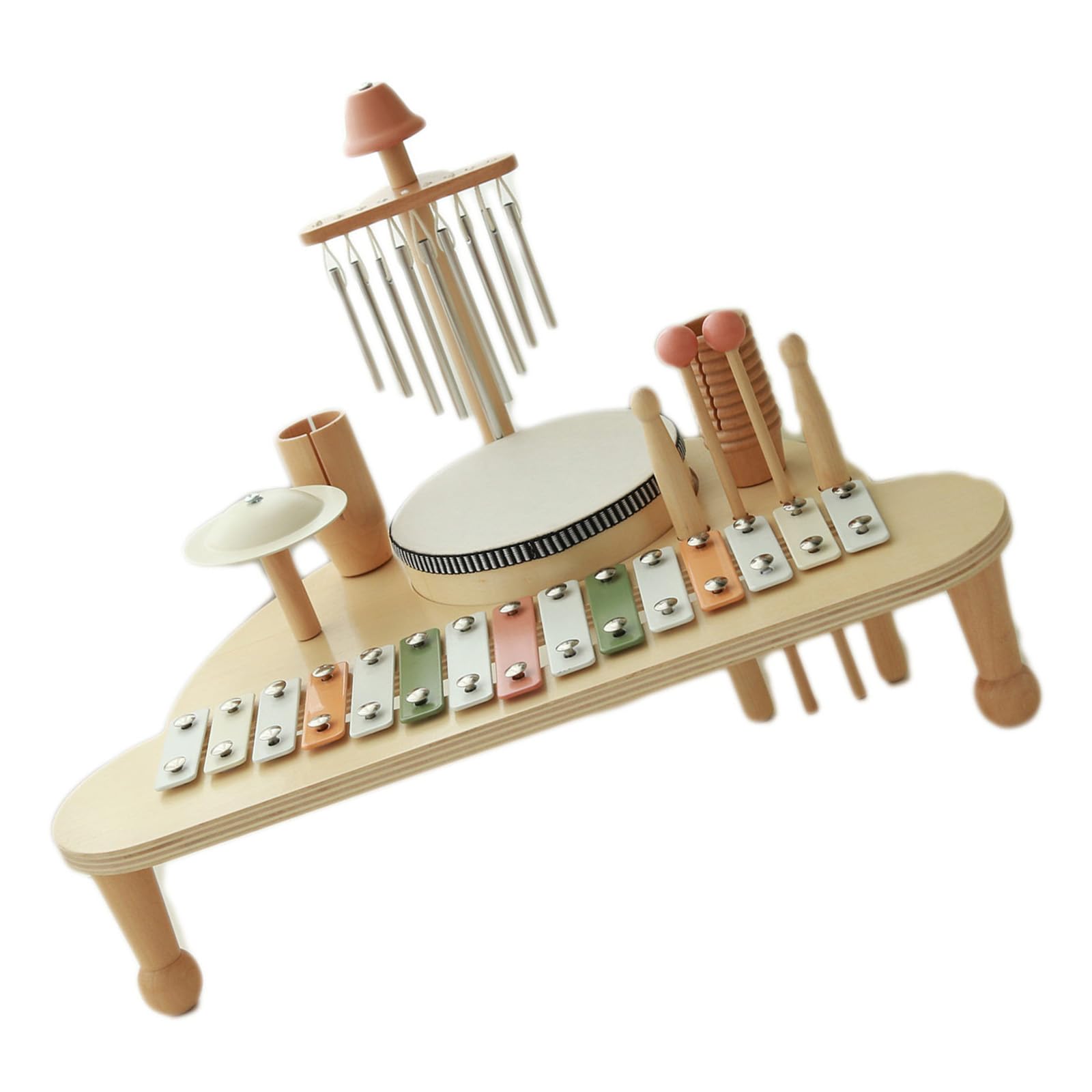 Hölzernes Kindertrommel und Xylophon Musikspielzeugset für kreatives Spielen, Geburtstagsgeschenk, pädagogisches Baby Musical für Babys