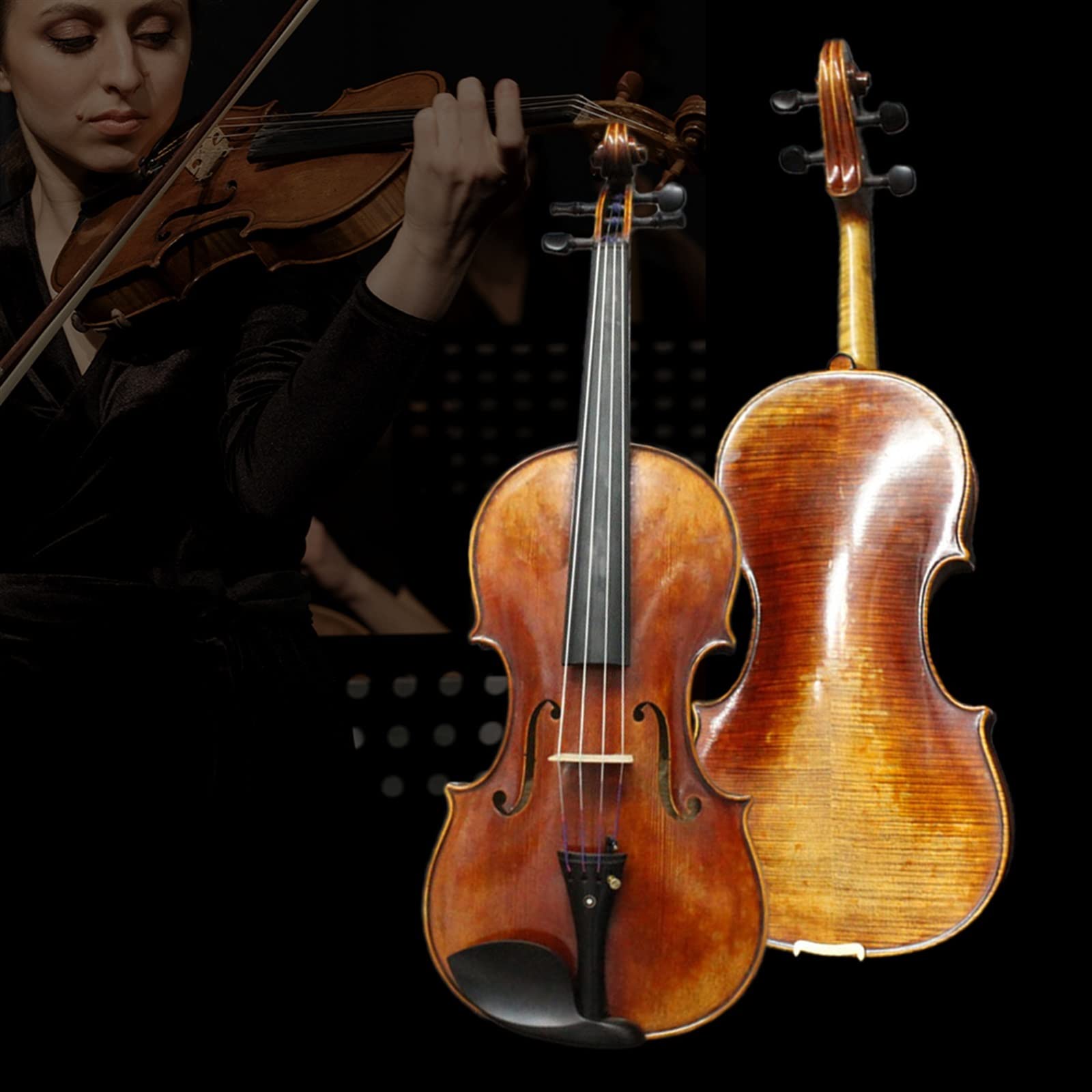 Violon Student Completi per Violino Fatti A Mano 4/4 Dimensioni Violino Acustico con Ponte Arco Violino Custodia
