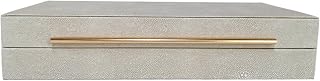 Faux Ivory Leather Pcs Decorative Boxes, Storage Boxes Jewelry Organizer, Men's and Women's Accessory Organizer,White,10in