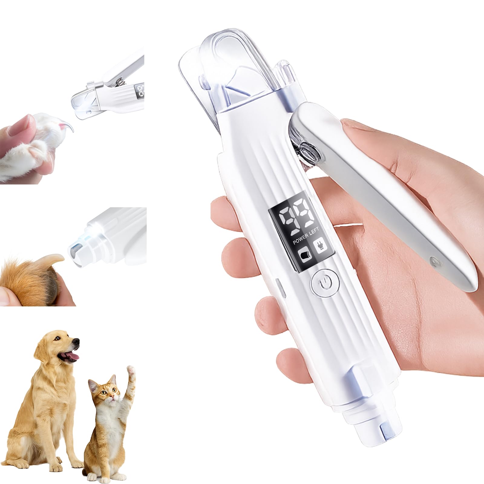 TMoMT Upgraded Dog Nail Grinder with 2 LED Lights - Super Quiet 2-Speed Electric Pet Nail Trimmer - Painless USB Rechargeable Dog Nail Clippers for Small Medium Large Dogs & Cats - image 4