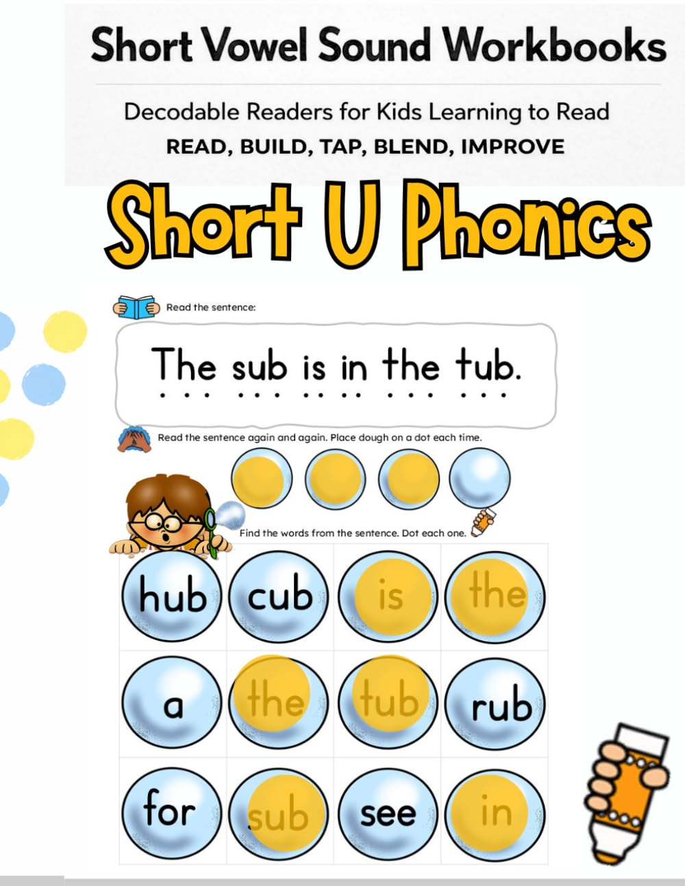 Short Vowel Sound Workbooks: Short U Phonics – Decodable Readers for Kids Learning to Read Simple CVC Sentences: CVC Workbook for Developing Readers | ... Readers | Easy Sentence Reader with Beginner