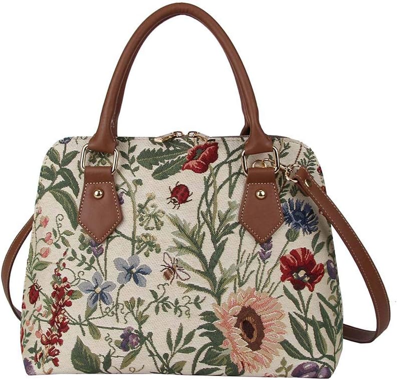Tapestry Handbags Shoulder bag and Crossbody Bags for Women with Garden Design (Morning Garden, CONV-MGD)