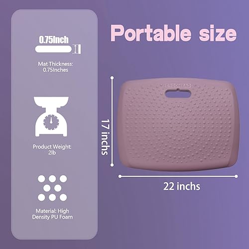 Miniatura 4 de Tapete antifatiga de alta calidad de 34 pulgadas de grosor con puntos de masaje, almohadilla de pie ideal para oficina y hogar, alfombrilla de