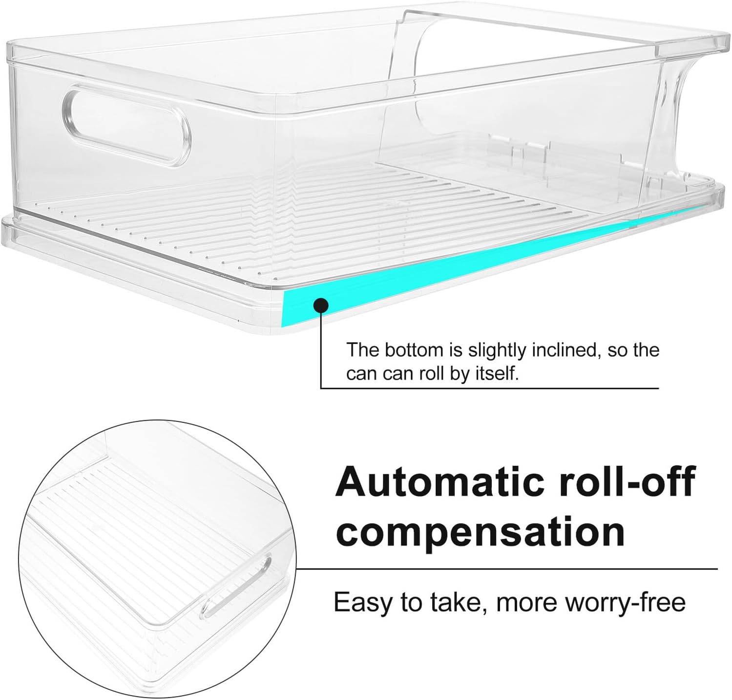 2pcs Refrigerator Beverage Can Holders Plastic Storage Boxes Soda Can Organizers for Home Fridge Pantry Organization
