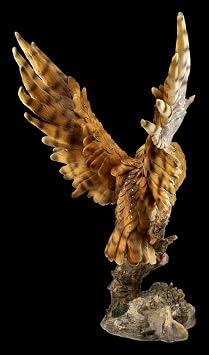 Figuren Shop GmbH Owls Animal Figurine Owl Large Bird Figurine Decorative Figurine Item Statue Sculpture Height 37.5 cm