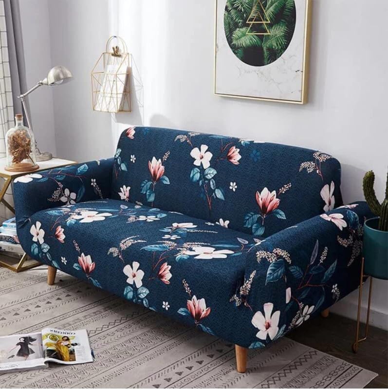 Image of HK 3 Seater Universal Elastic Sofa Cover | 360 Fully Covered Anti-Slip Washable Couch Cover Protector | 140 GSM Stretch Fit Polyester + Spandex Slipcover (180-230cm /SC-010-03)