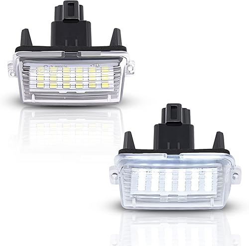 Luces LED para matrícula, color blanco brillante, repuesto compatible con Toyota Camry Highlander Avalon Yaris Prius C, paquete de 2
