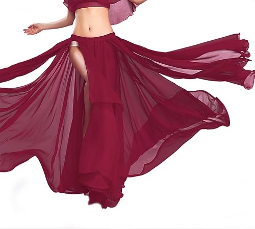 Miniatura 2 de ROYAL SMEELA Falda de gasa para danza del vientre, falda larga para danza del vientre, falda tribal para danza del vientre, disfraz de danza del