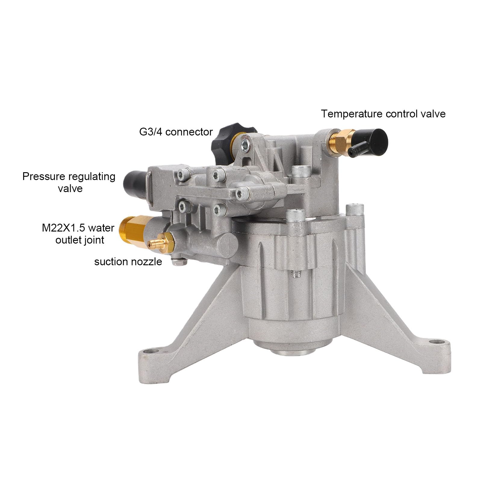 Fydun Bomba de Lavado Vertical de 7/8 Pulgadas, 3400 PSI, 2,5 GPM, para Lavadora de Gas, con Salida de Entrada Trasera de Repuesto para Simpson