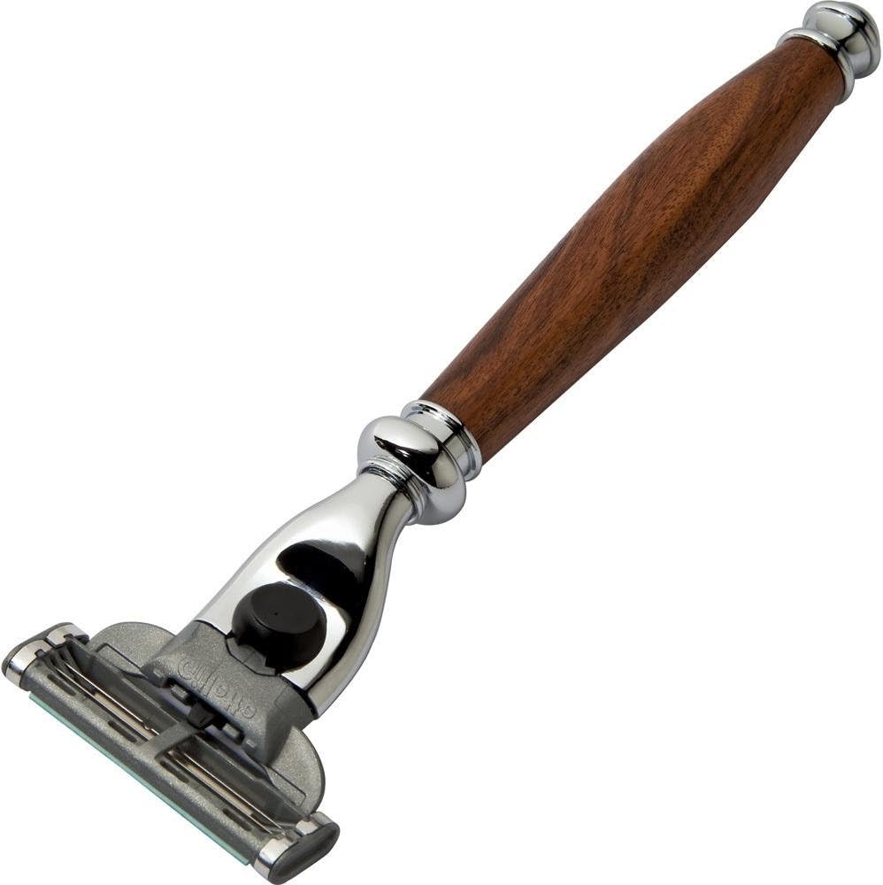 ROCKLER Chrome Razor Handle Hardware Kit, Classic Style, Brass Material, Men's Department, Adult Men Manual Shavers, Brown Color