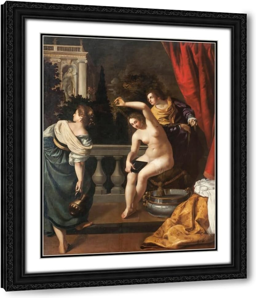 ArtDirect Betsabea Al Bagno Custom Framed Art Print Giclee Print or Canvas Options with Various Sizes and Customization by Artemisia Gentileschi