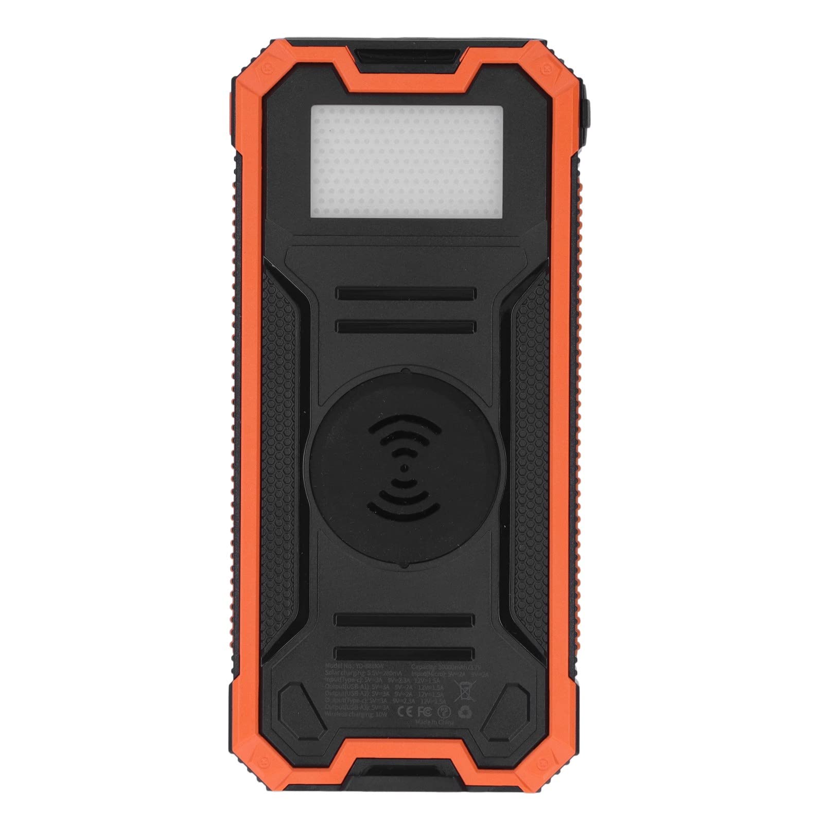 Alvinlite Power Bank Cargador Solar Naranja 30000mAh Batería Portátil PD Carga Rápida, Función SOS, Linterna USB C Carga Celular Impermeable, Paquete con Leds Linterna Dual USB 3 Puertos De Salida.