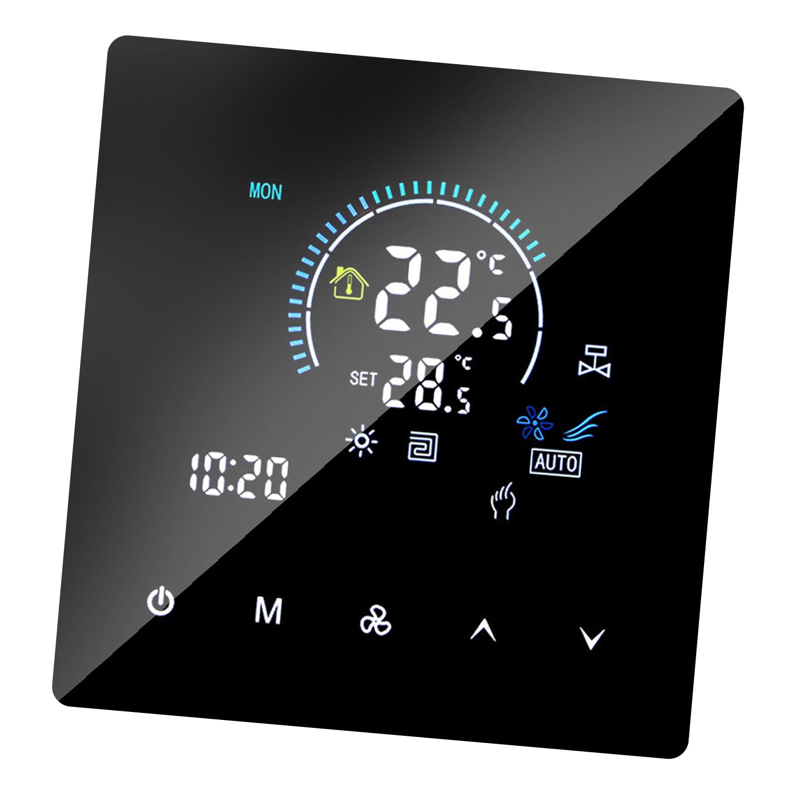 Jeffergarden WiFi-Smart-Thermostat, Touchscreen-Farbdisplay für Klimaanlage und Fußbodenheizung, Programmierbarer Wochenplan, 41–140 °F, Zuhause und Büro