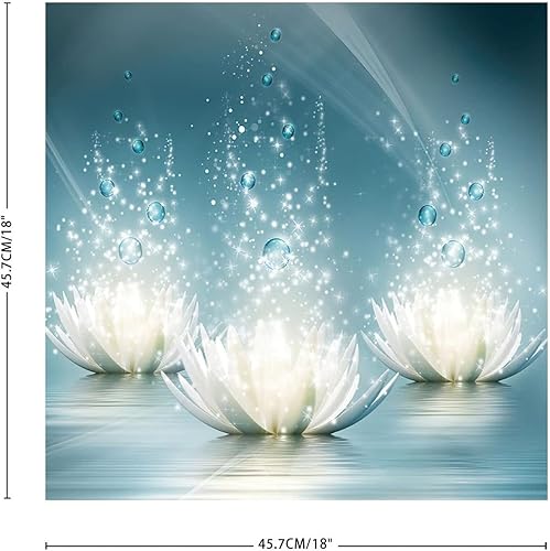 Miniatura 16 de Calcomanías murales de flores de loto blanco, calcomanías de pared personalizadas con flores florales, calcomanías de vinilo para mural con citas