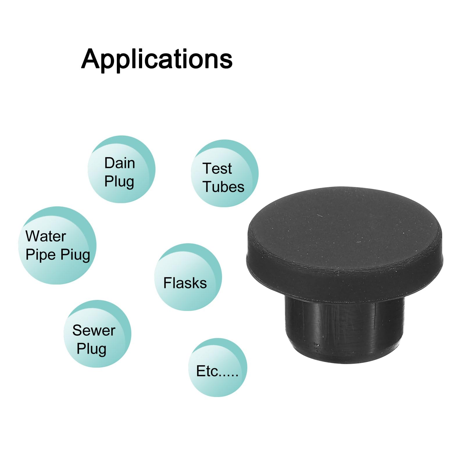 Produktbild von Stonylab 5er-Pack Silikonstopfen 10# – 8 Mm Loch, 50/40 Mm Durchmesser, Für Labor & Brauen
