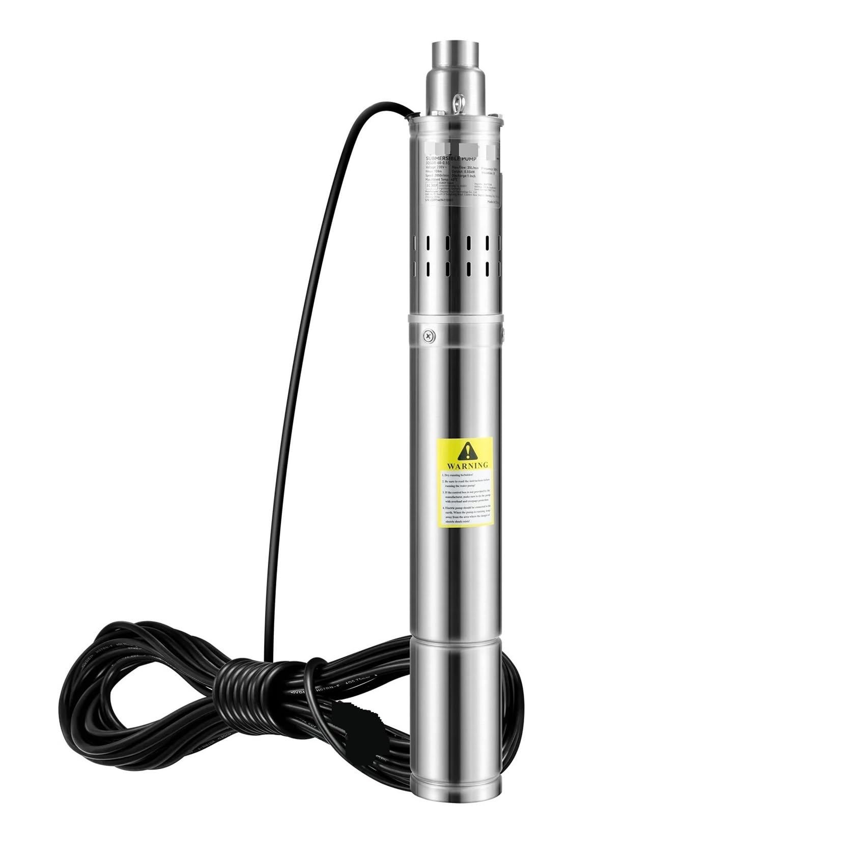 Gdbagkdqk 550W 35L Per Min Deep Well Submersible Pump Stainless Steel Water Powerful Water Flow(550W 35L Per Min)
