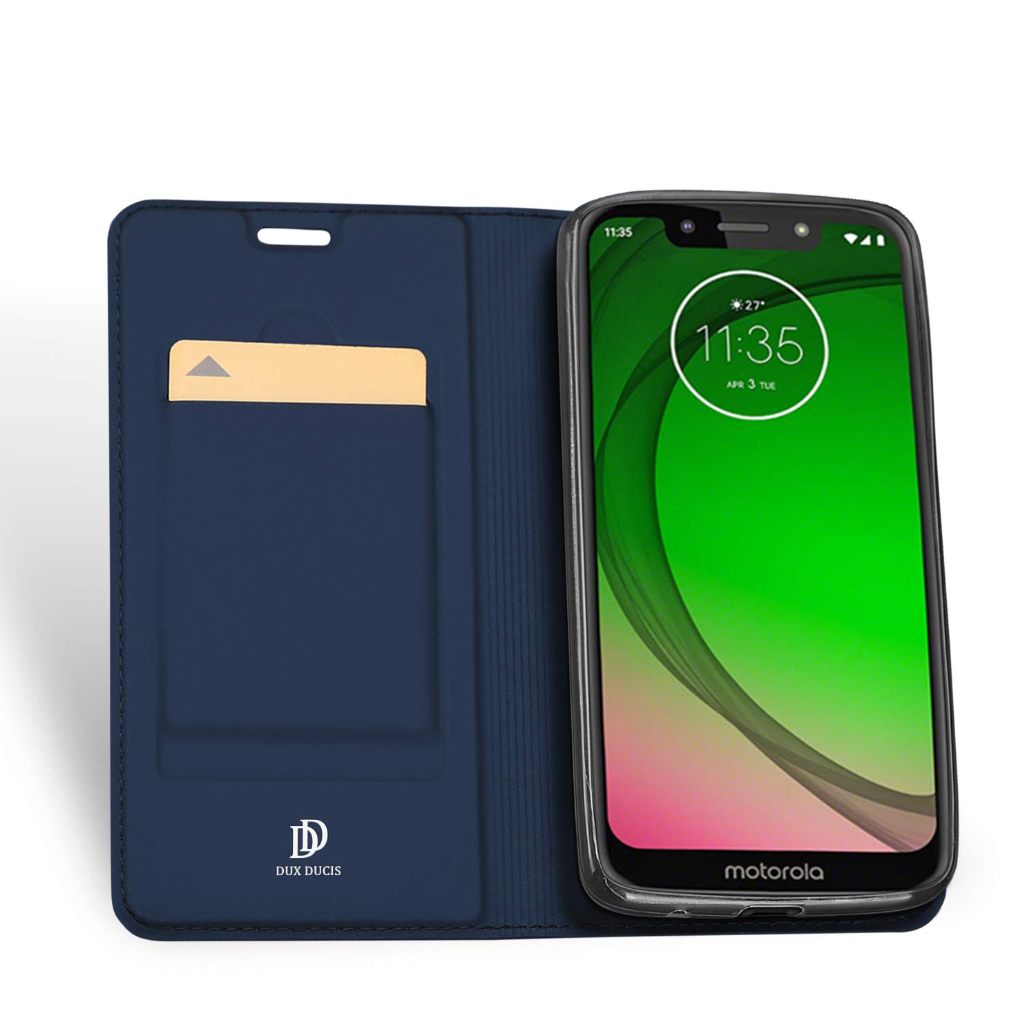 DUX DUCIS Cover Moto G7 Play, Flip Caso Pelle PU con [Funzione Stand] [Slot Cart] [Chiusura Magnetica] Bumper Casein Custodia per Motorola Moto G7 Play (Blu