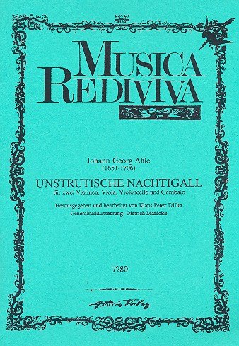 Die unstrutische Nachtigall: herausgegeben von Klaus-Peter Diller. 2 violins, viola, double bass and basso continuo.      Sheet music – May 19, 2010