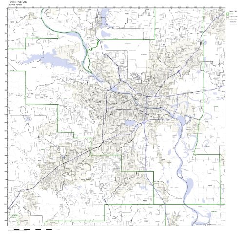 Amazon.com: Working Maps Little Rock, AR Zip Code Map Laminated ...