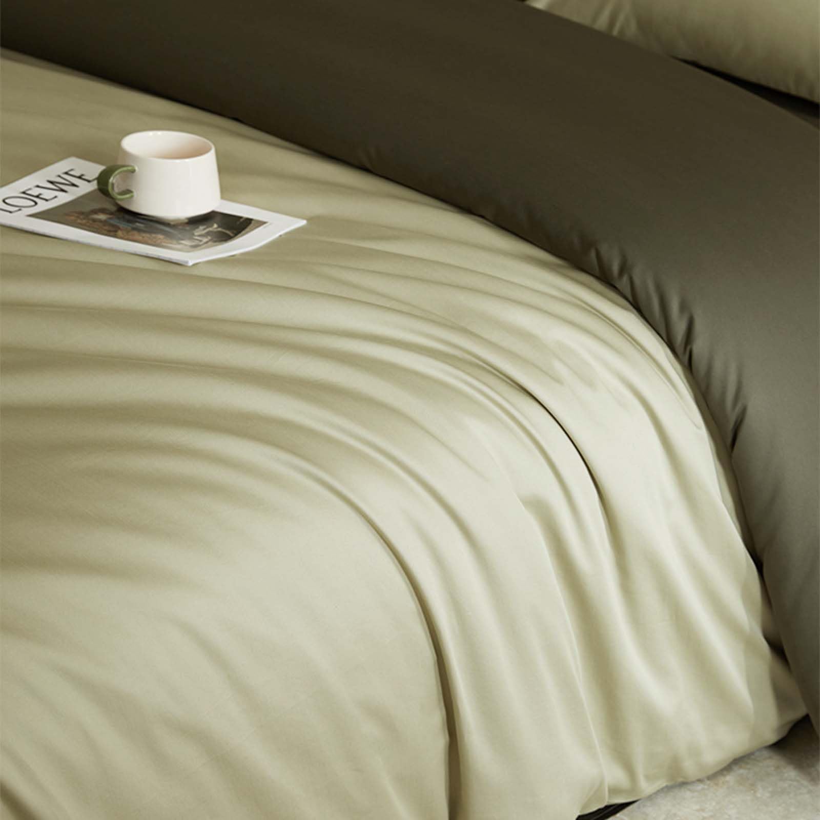 Set di biancheria da letto Queen Size 100S in cotone a fibra lunga, 4 pezzi, ultra morbido e liscio, include 1 copripiumino, 1 lenzuolo con angoli e 2 federe per camera da letto, dormitorio