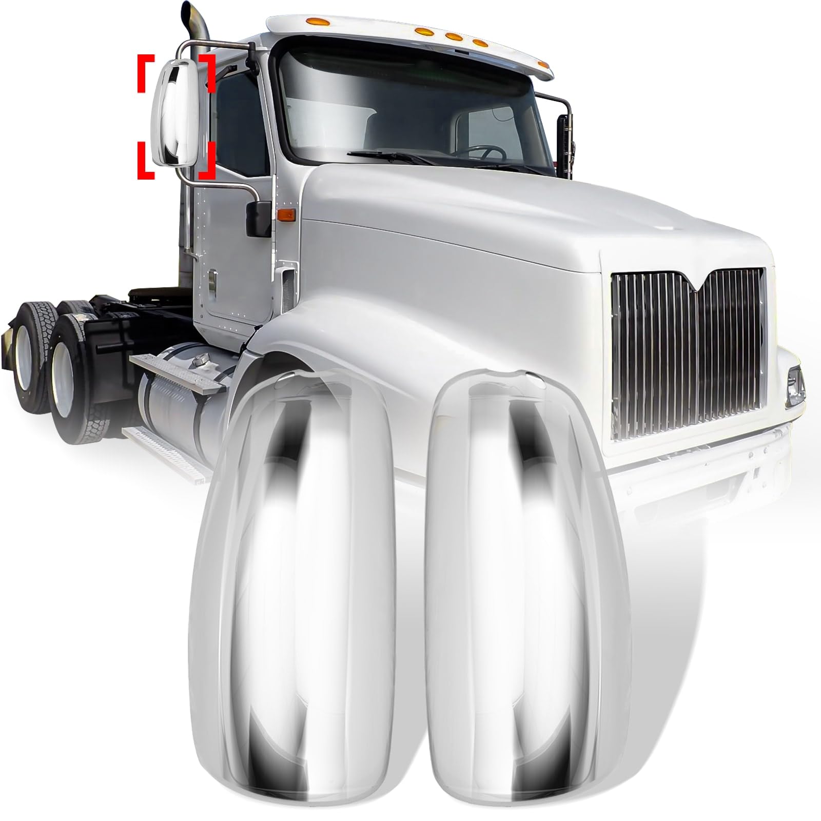 Amazon.com: High Soar Chrome Door Mirror Covers for International