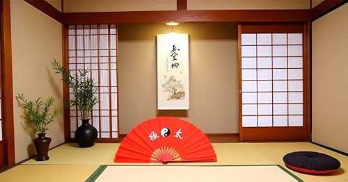 Miniatura 7 de Ventilador chino de Kung Fu Tai Chi, ventilador de bambú de rendimiento de práctica para fanáticos de artes marciales, ventilador de mano de dragón