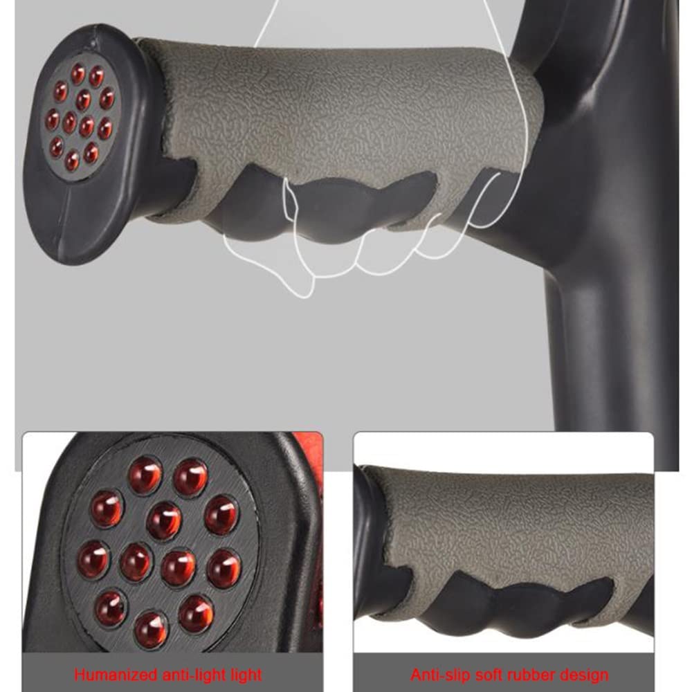 KADEUX Muletas Altura Ajustable Muletas De Antebrazo Antideslizante, Muletas Ortopédicas Plegable De Aluminio, Bastones Ultraligero Puño Abierto Ergonómicas, Regulable 93-116cm (Color : Silver)