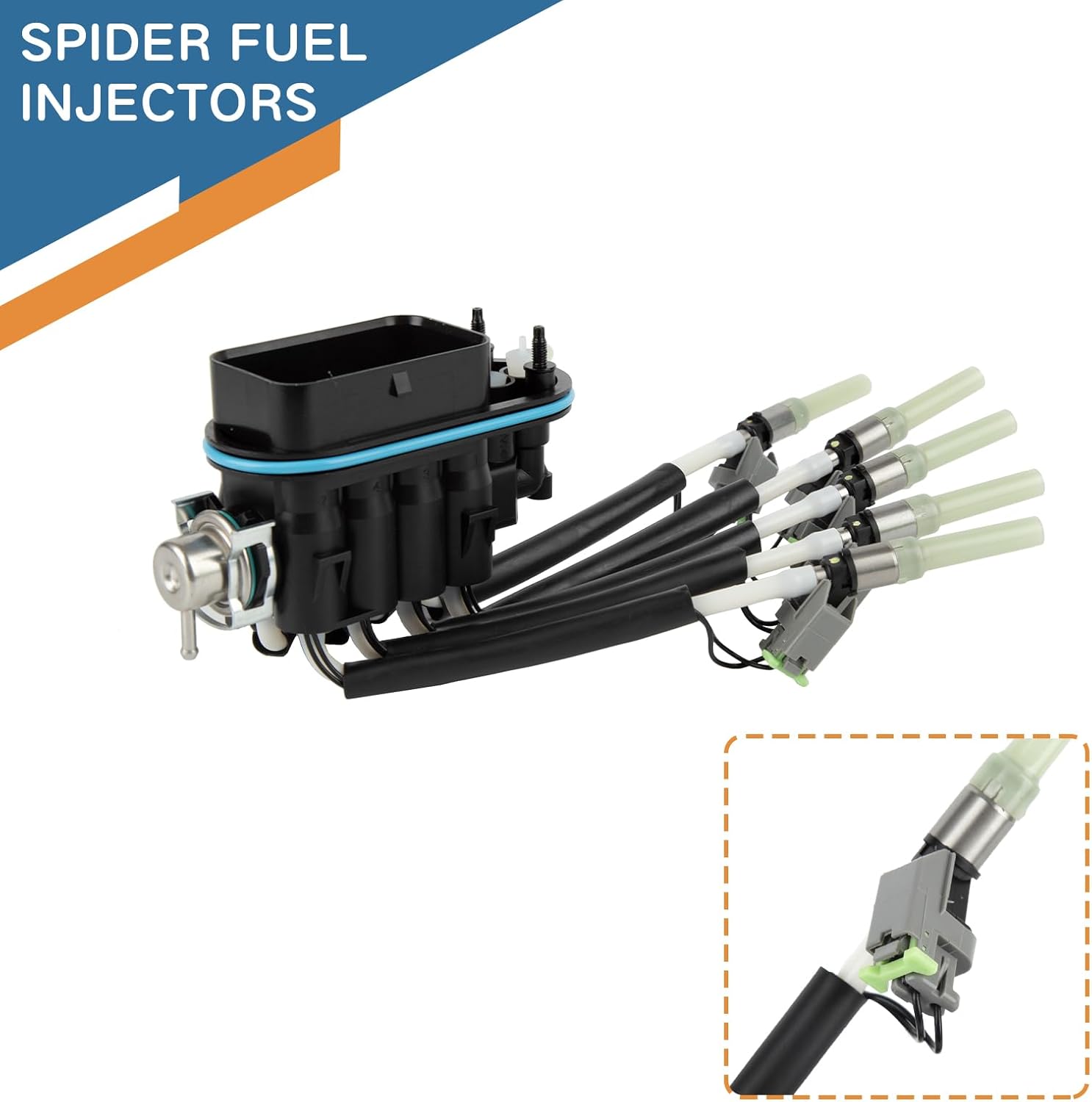 FJ504 Spider Fuel Injectors for GMC Savana C1500 C2500 C3500 K1500 K2500 K3500 Yukon Chevy C1500 C2500 Suburban C3500 Express K1500 K2500 K3500 Tahoe P30 Cadillac Escalade 1996-2002 5.7L V8