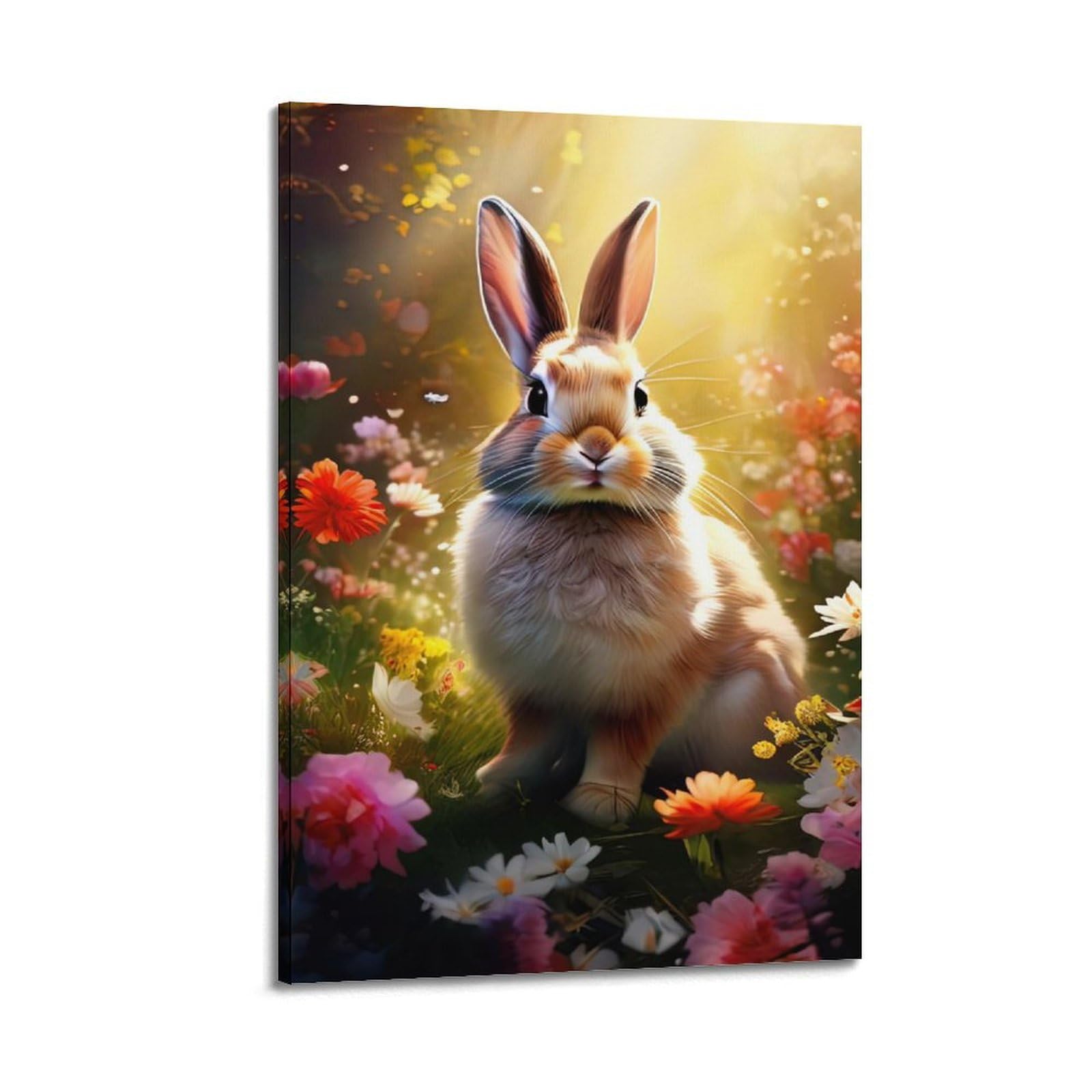 CXHJCA Animal Poster Rabbits in The Meadow Poster Decorative Painting Canvas Wall Posters And Art Picture Print Modern Family Bedroom Decor Posters 24x36inch(60x90cm)