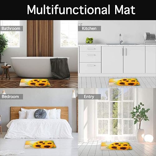 Miniatura 8 de Britimes - Tapetes de baño, antideslizantes, diseño de girasol amarillo, cubierta lavable, tapetes para decoración de baño, tapete para piso de 18 x