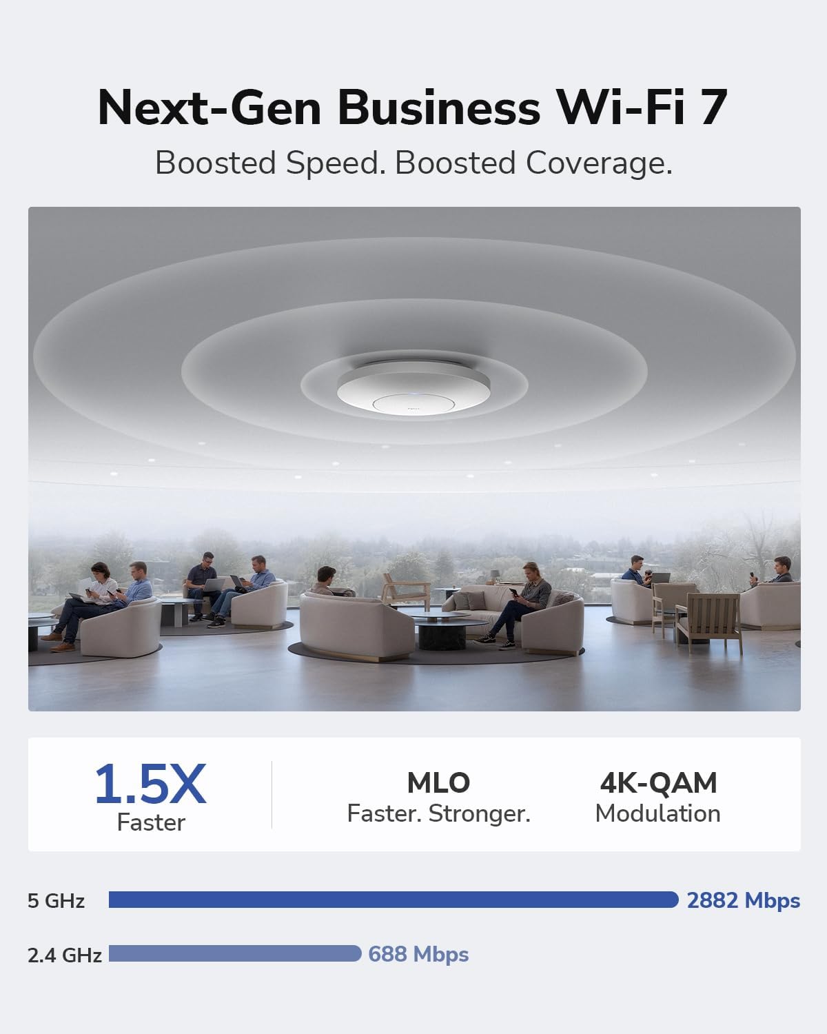 Cudy BE3600 Dual Band Ceiling Mount Wi-Fi 7 Wireless Access Point, 4-Stream, 2.5G Port, MU-MIMO, Cudy APP Control, Seamless Roaming, PoE or DC Powered, AP3600
